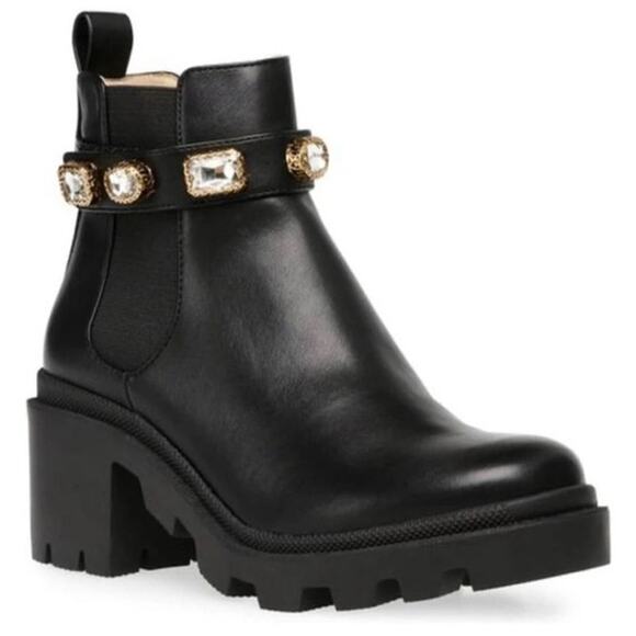 Kellparker Shoes - Kellparker NEW Crystal Vegan Bootie Womens Size 10 Black Combat Pull On Boots
